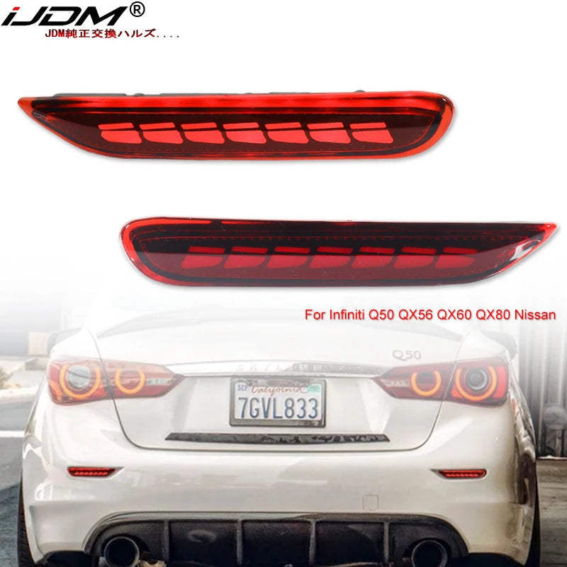LED Rear Bumper Reflector Lights with Tail and Brake Functions