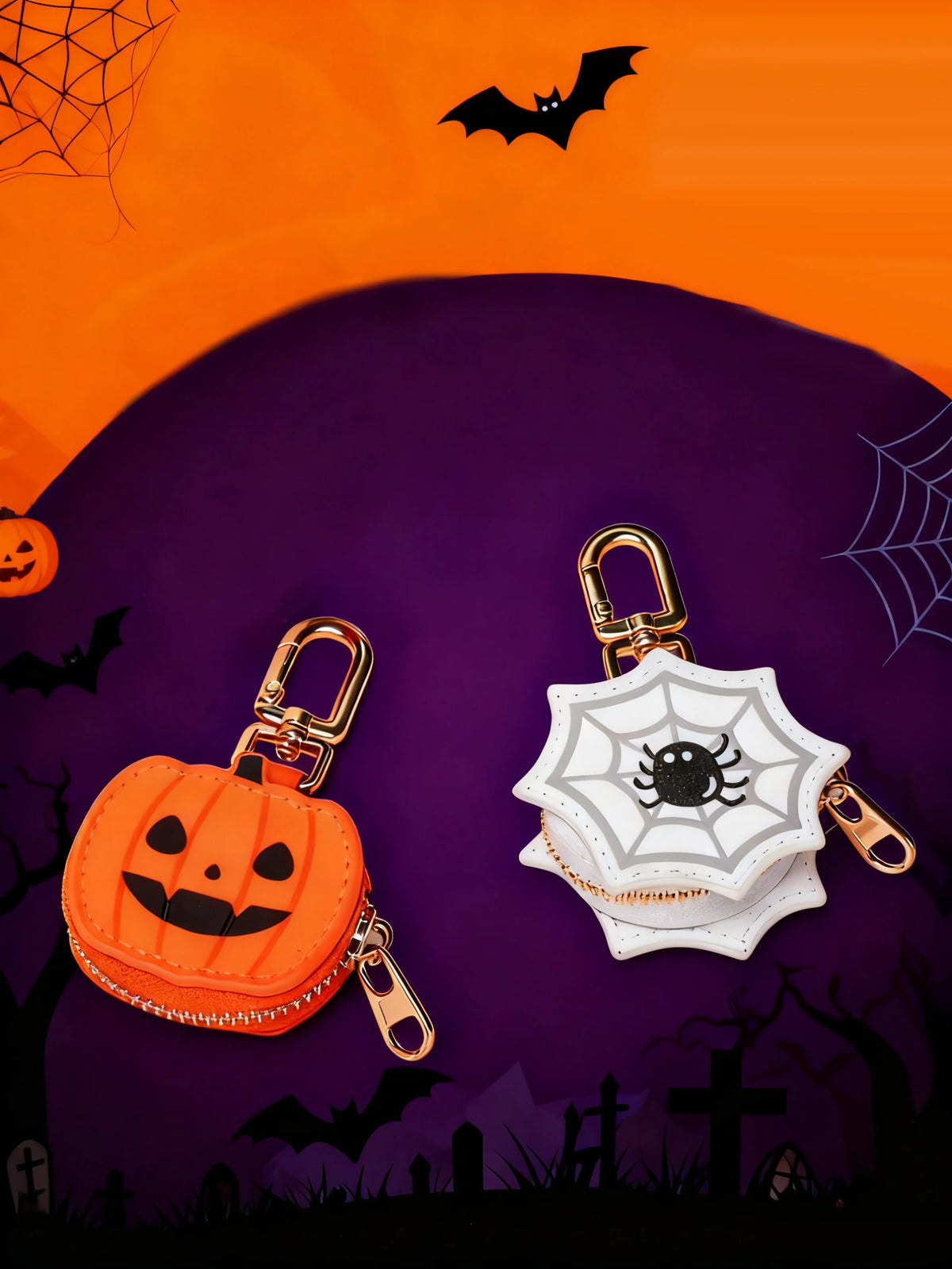 Cute Pumpkin Coin Purse with Keychain