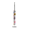 A single ergonomic crochet hook with a sunflower design, measuring 6.5mm.
