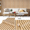 Roll of wood grain peel-and-stick wallpaper featuring horizontal wavy stripes