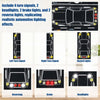 A set of automotive lights including turn signals, headlights, brake lights, and reverse lights for a driving simulation kit.