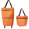 2-in-1 Foldable Shopping Cart Trolley Bag with Wheels