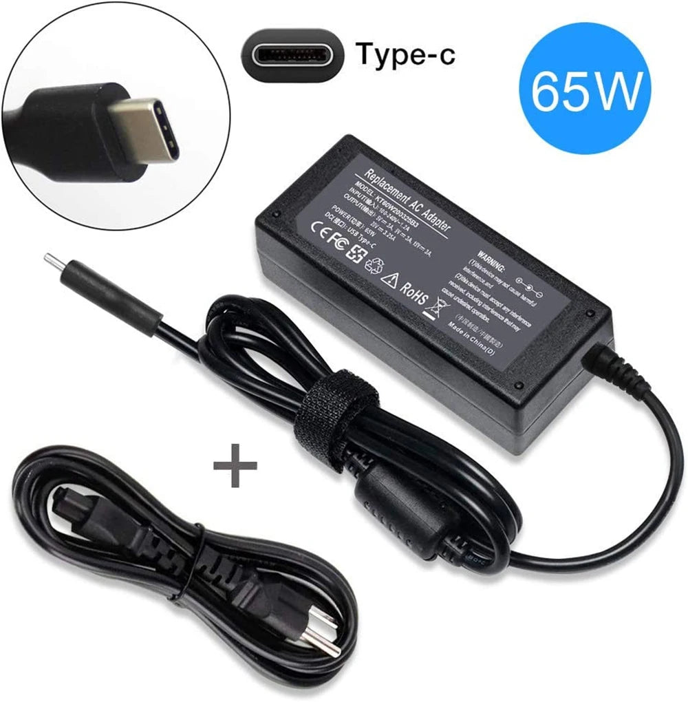 65W USB-C Laptop Charger with Power Delivery