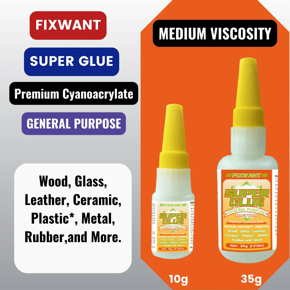 High-Strength Cyanoacrylate Super Glue for Multi-Surface Repairs
