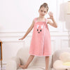 Kids' Bunny Ears Bath Towel Wrap – Soft Microfiber Towel Skirt for Girls