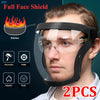A man wearing a clear full face shield protective mask for kitchen or industrial work
