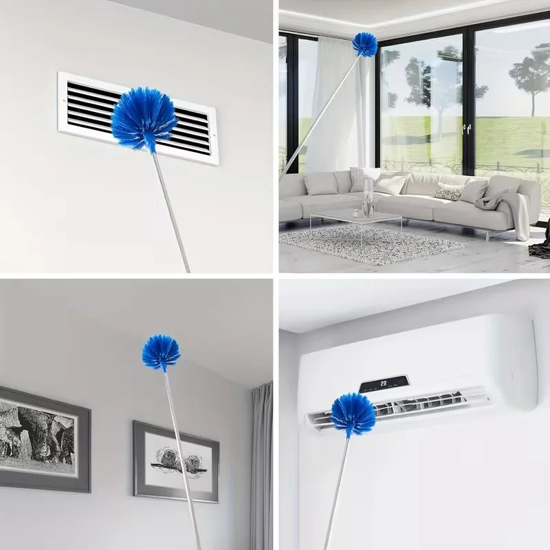Extendable Cobweb Duster with Microfiber Head & Lightweight Aluminum Pole