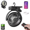 Portable Rechargeable Fan with LED Light and Remote Control