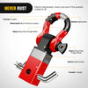 A red heavy-duty shackle hitch receiver with a black silicone isolator and electro-galvanized components.