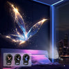 LED USB projector light with adjustable whale, butterfly, and star patterns illuminating a bedroom.