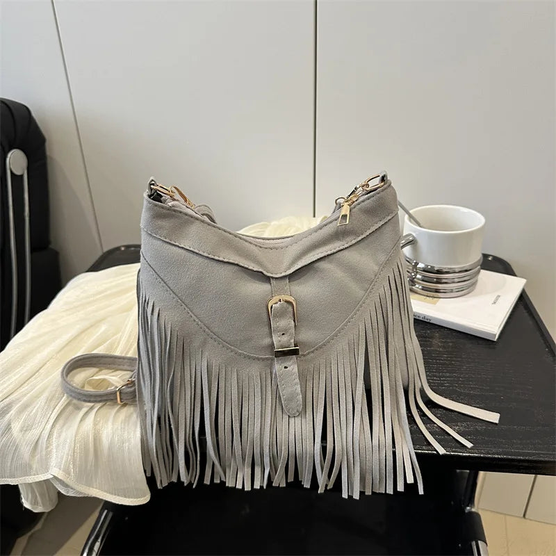Sac bandoulière bohème avec franges