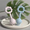 Silicone Baby Rattle and Teether Set with Suction Base