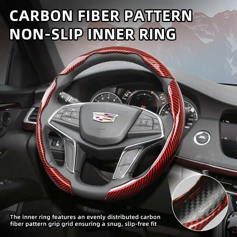 Carbon fiber pattern non-slip inner ring for a steering wheel.