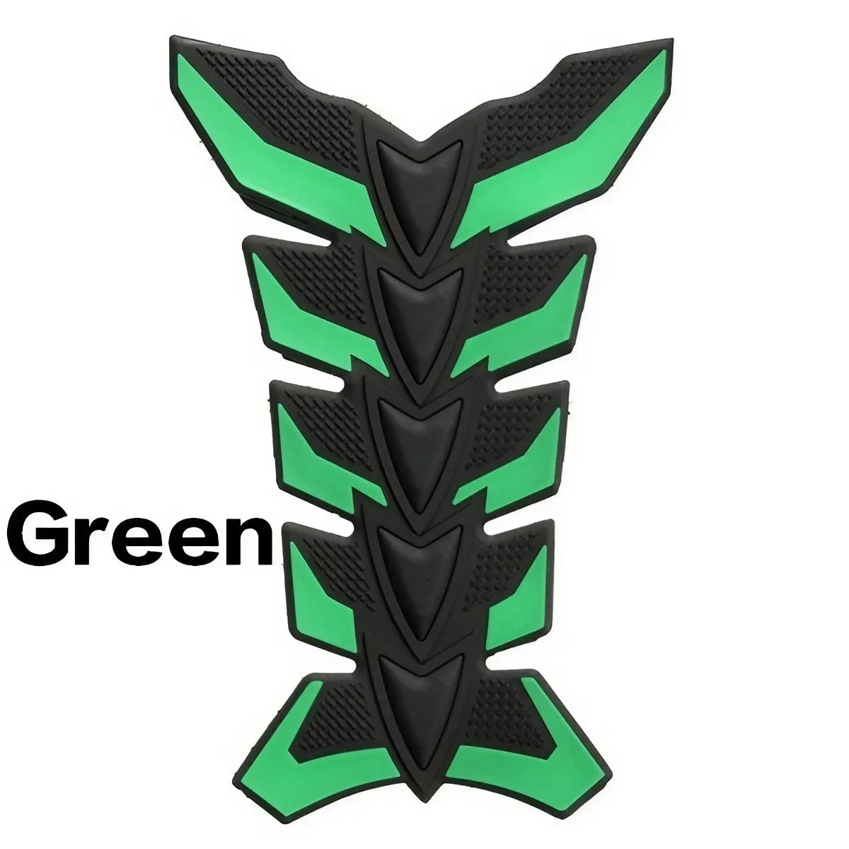 Black and neon green fish bone design 3D carbon fiber motorcycle tank pad protector