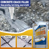 Bag of concrete crack filler product with before and after images showing crack repair