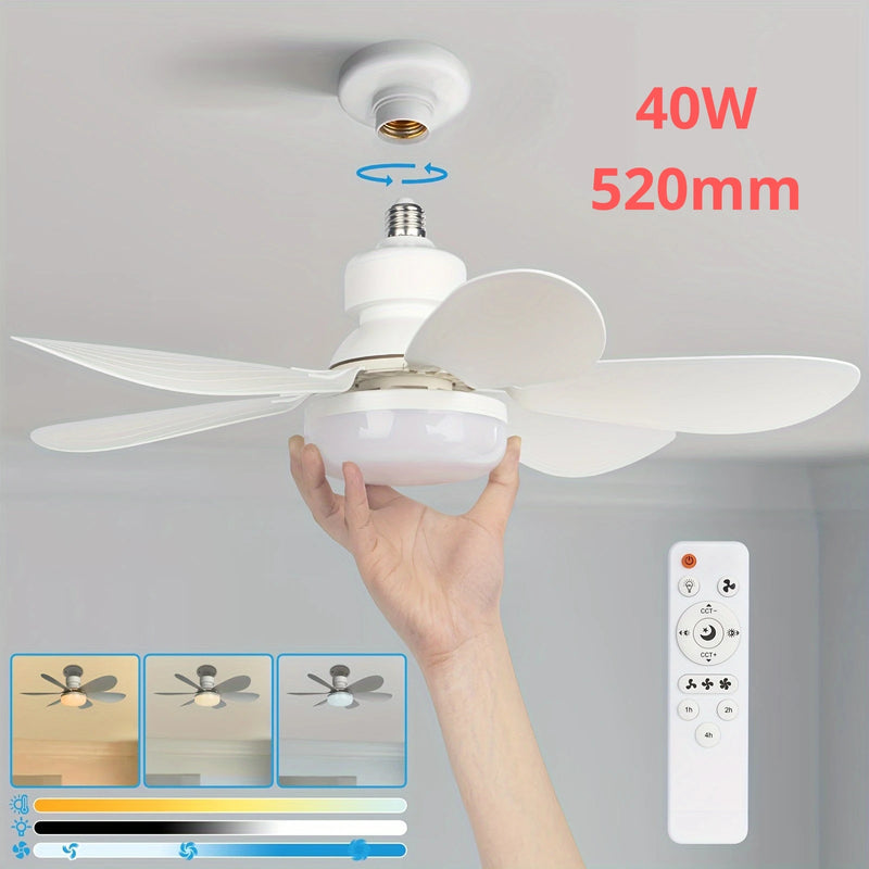 Compact Ceiling Fan Light with Remote Control