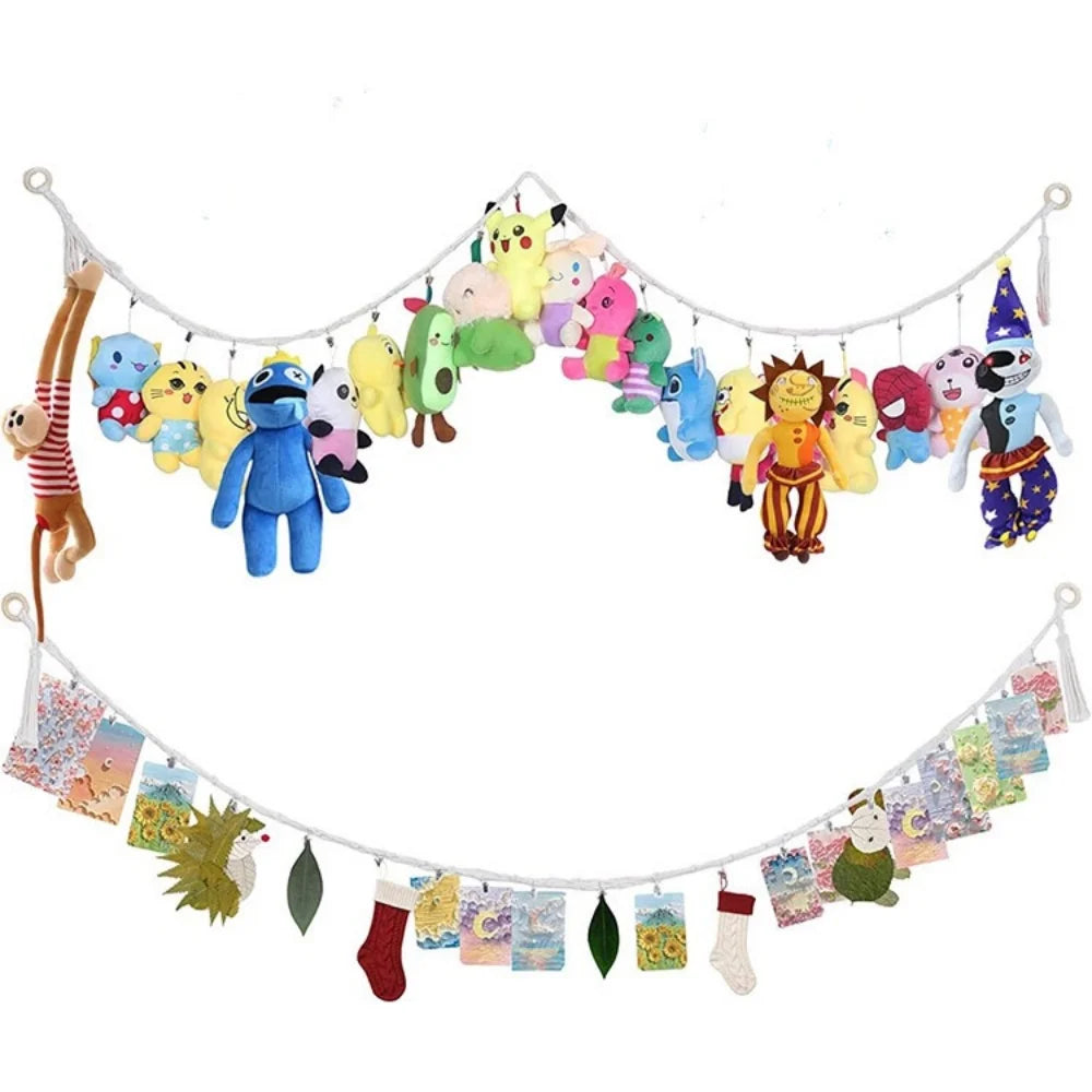 Bohemian Cotton Hanging Storage Chain with 20 Steel Clips