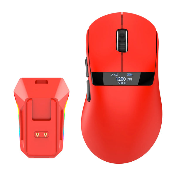 Lightweight Wireless Gaming Mouse with RGB Charging Base