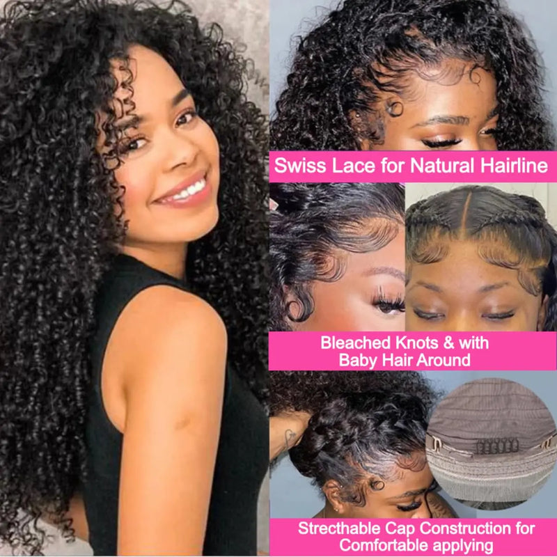 Glueless Kinky Curly Human Hair Wig