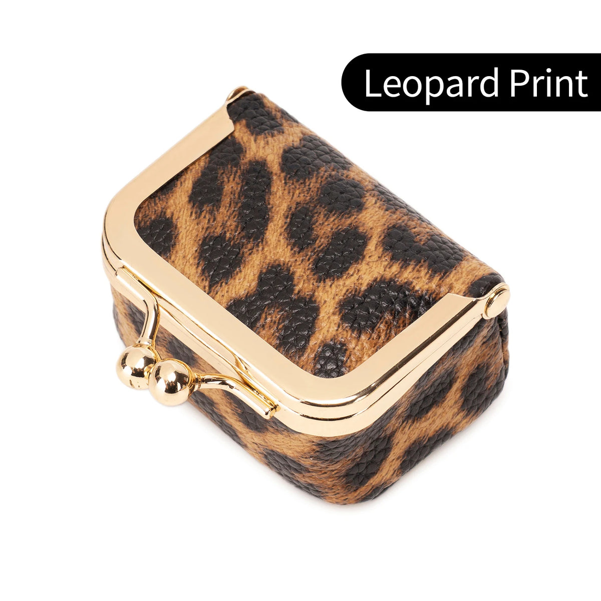 Vintage PU Leather Jewelry Box with Kiss Lock Closure