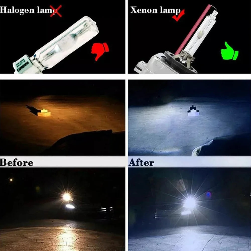 D1S/D1R HID Xenon Headlight Bulbs (Pair) - 35W, Plug-and-Play, IP68 Waterproof