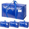 Extra large heavy duty waterproof blue moving bags with handles and zippers