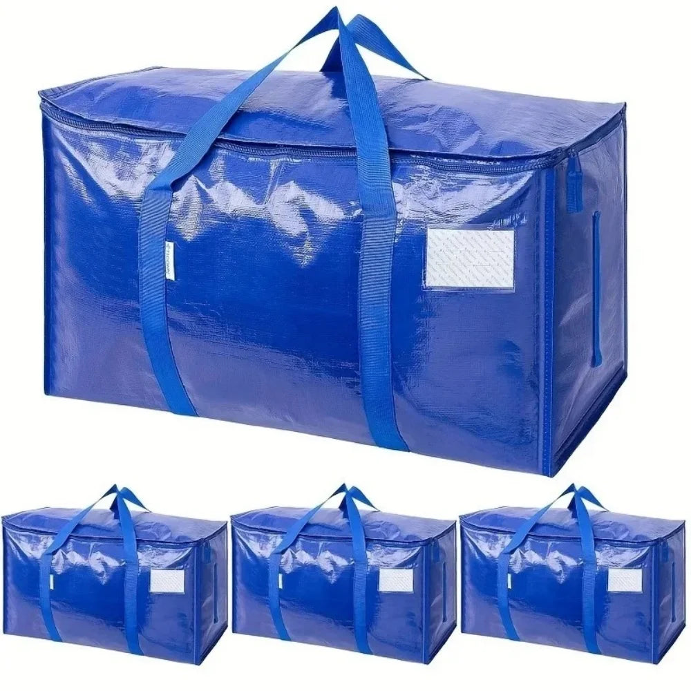 Extra large heavy duty waterproof blue moving bags with handles and zippers