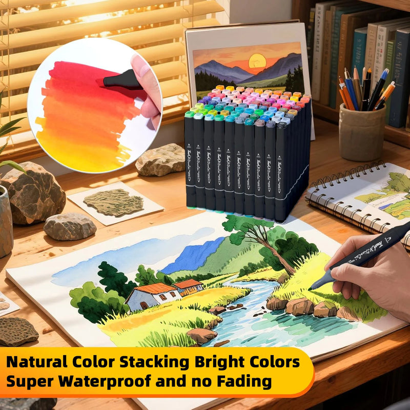 Dual-Tip Alcohol Markers for Art & Illustration