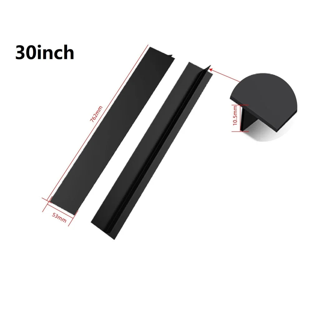 Black heat-resistant silicone stove gap cover measuring 30 inches.