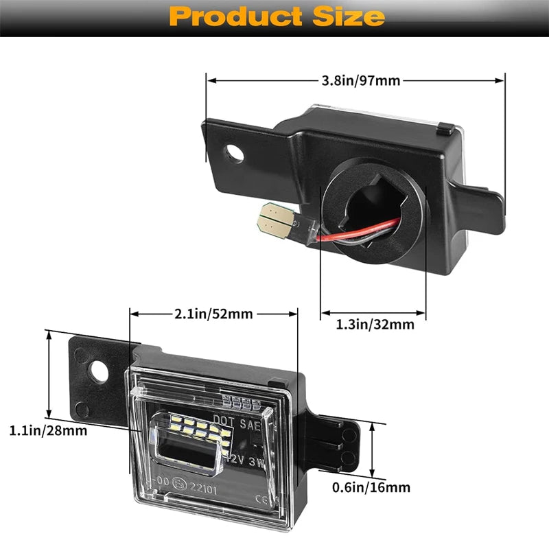 LED License Plate Light Assembly for Chevy Silverado & GMC Sierra