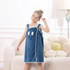 Kids' Bunny Ears Bath Towel Wrap – Soft Microfiber Towel Skirt for Girls