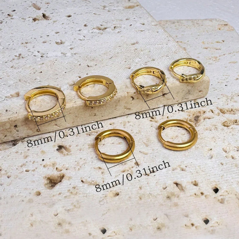 Twist Huggie Hoop Earrings - Set of 3