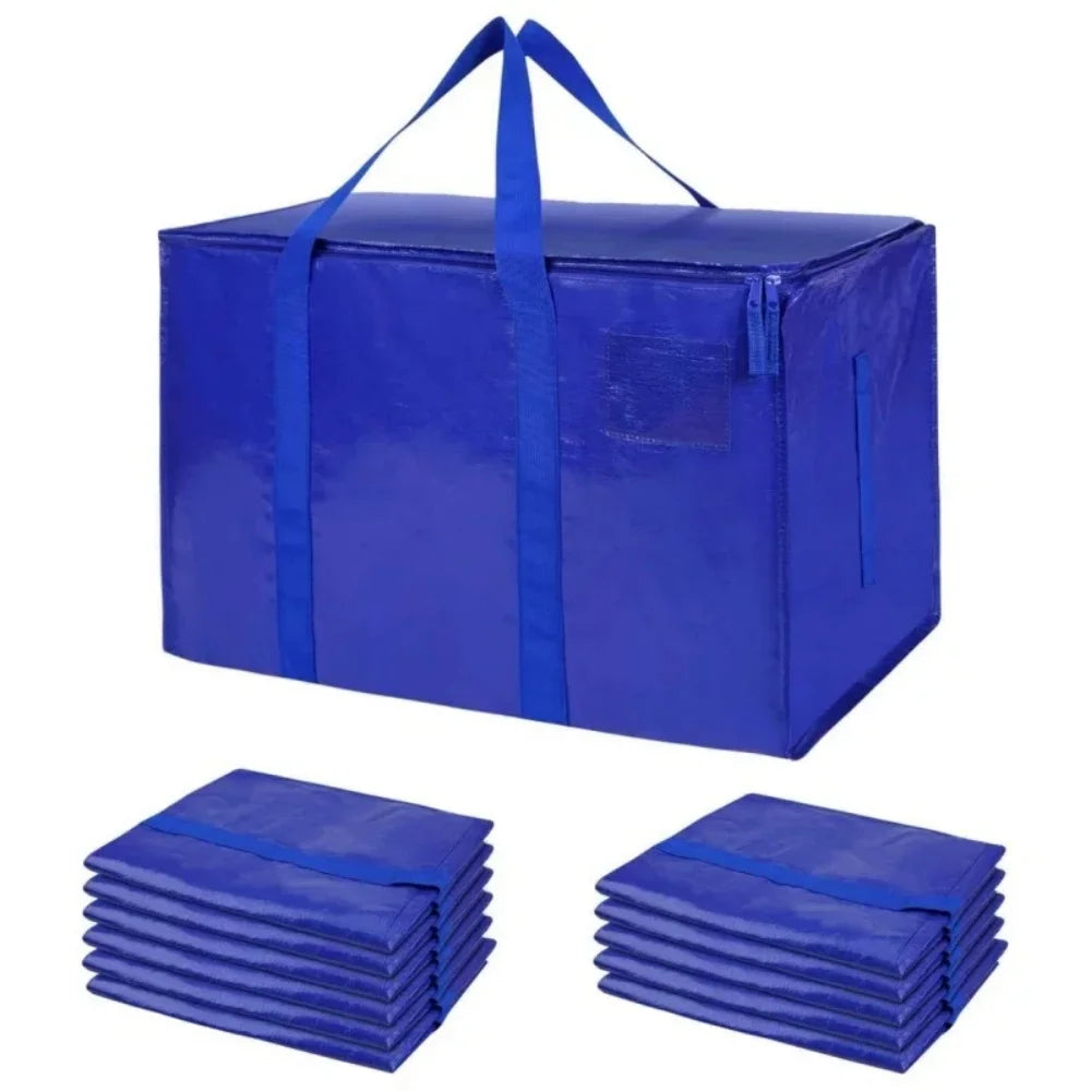 Extra large heavy duty waterproof moving bags in blue with handles and zippers