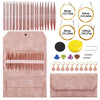 Portable Bamboo Circular Knitting Needle Set with Storage Case