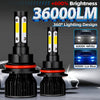 Two universal LED car headlight bulbs showing 6000K-White and 8000K-Lce Blue light designs