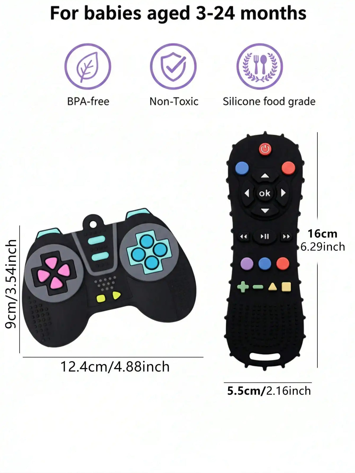 Baby Teething Toy Set – Sensory Silicone Remote Control