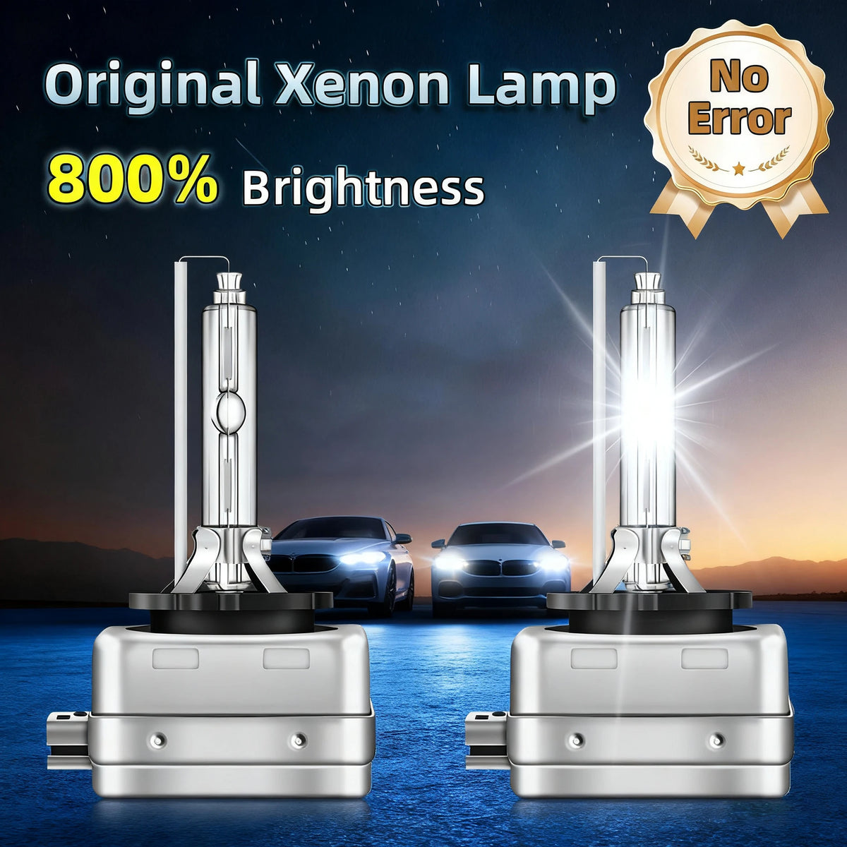 D1S/D1R HID Xenon Headlight Bulbs (Pair) - 35W, Plug-and-Play, IP68 Waterproof