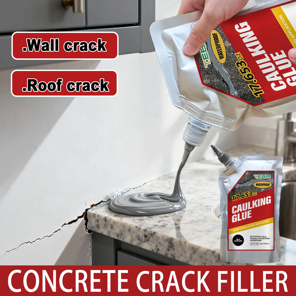 Heavy-Duty Concrete Crack Filler & Waterproof Sealant (500ml)