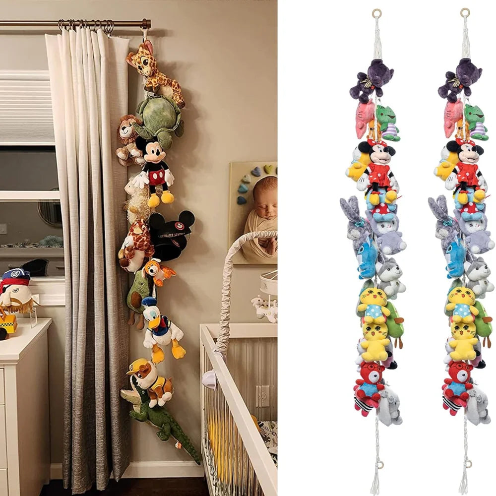 Bohemian Cotton Hanging Storage Chain with 20 Steel Clips