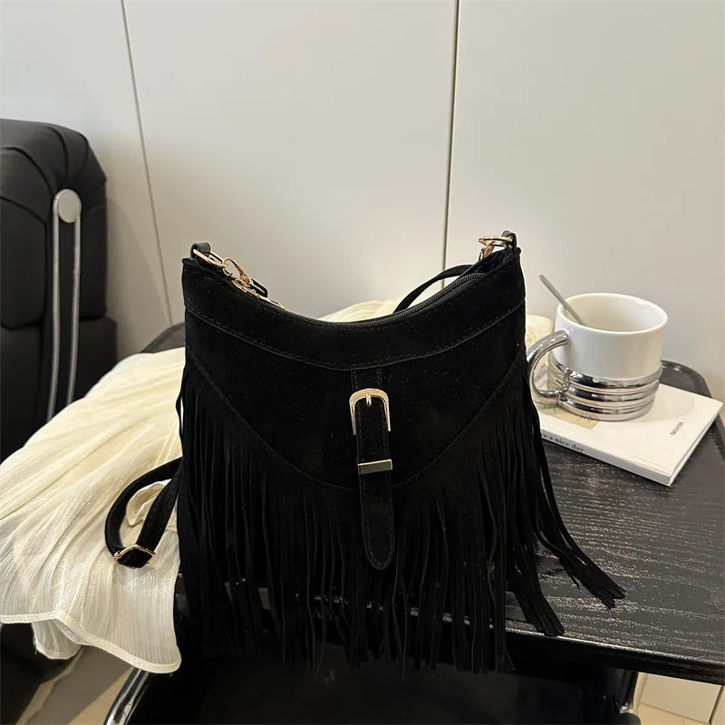 Sac bandoulière bohème avec franges