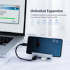 Aluminum USB 3.0 Hub with Clamp Mount for Desktops and Laptops