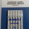 A package of five SCHMETZ universal sewing machine needles labeled 130/705 H and 100/16.