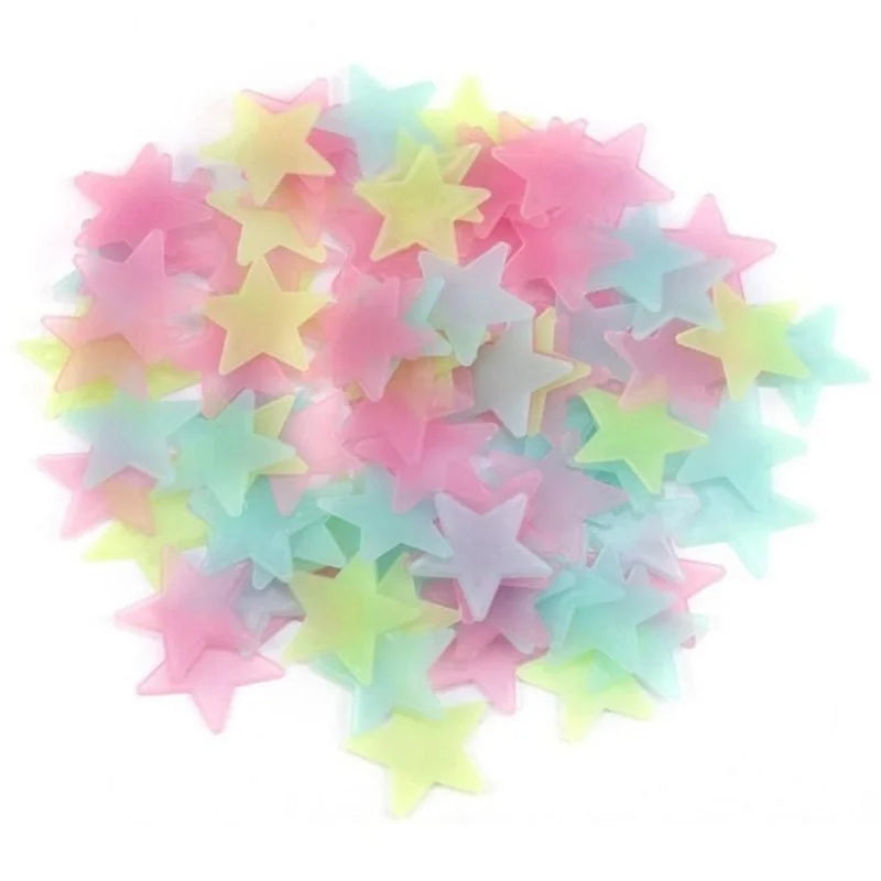 Glow-in-the-Dark 3D Star Wall Stickers for Kids' Rooms