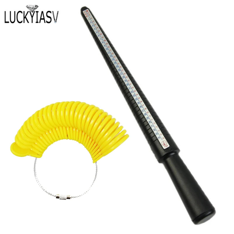 Plastic Ring Sizer Measuring Tool Set with Mandrel Stick