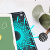 A tablet case showing honeycomb circulation heat dissipation pattern on the screen.