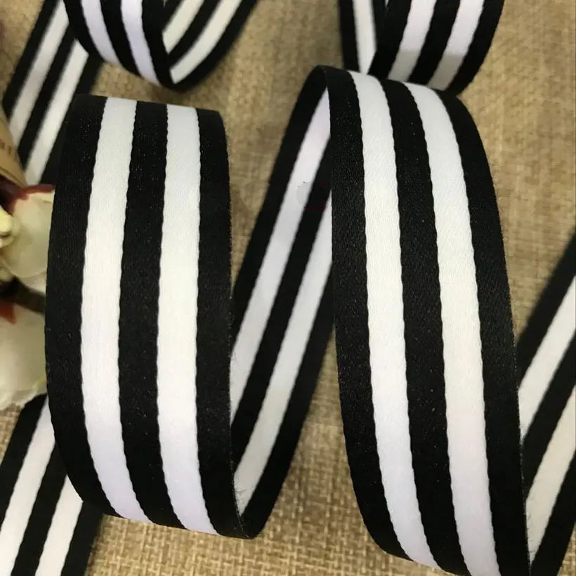 Striped Grosgrain Ribbon – Double-Sided Polyester Cotton, 1 Inch Wide