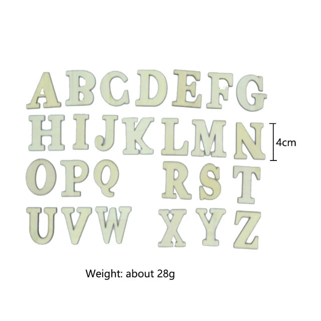 A set of wooden alphabet letters A through Z for a Montessori busy board