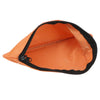 An orange portable waterproof tool bag organizer shown open, displaying a black zipper.