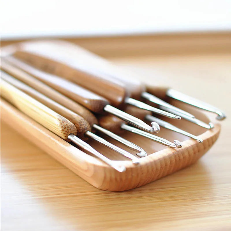 Bamboo Handle Crochet Hooks Set (0.5mm–6.0mm)
