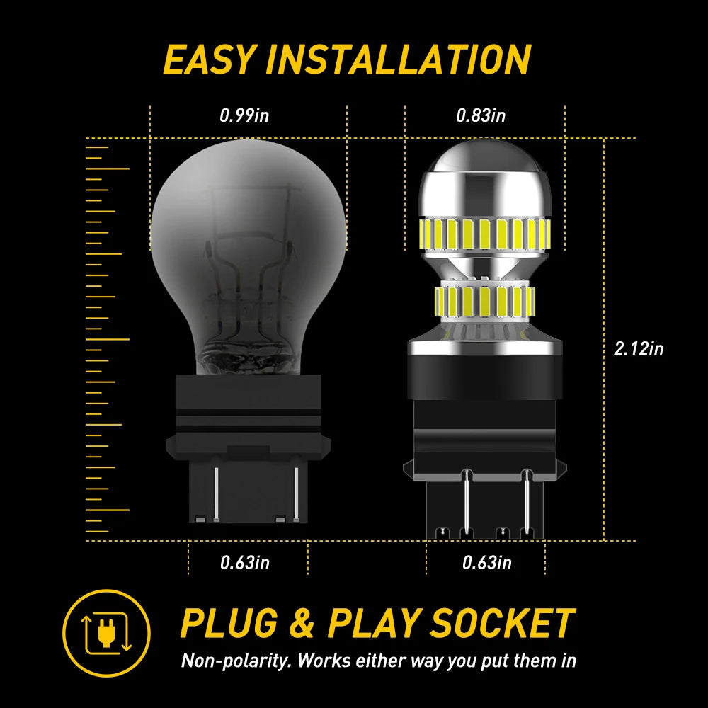 High-Performance LED Car Light Bulbs for Brake, Tail & Reverse Lights